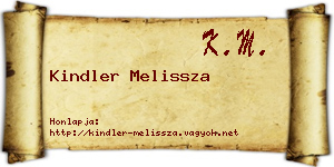 Kindler Melissza névjegykártya